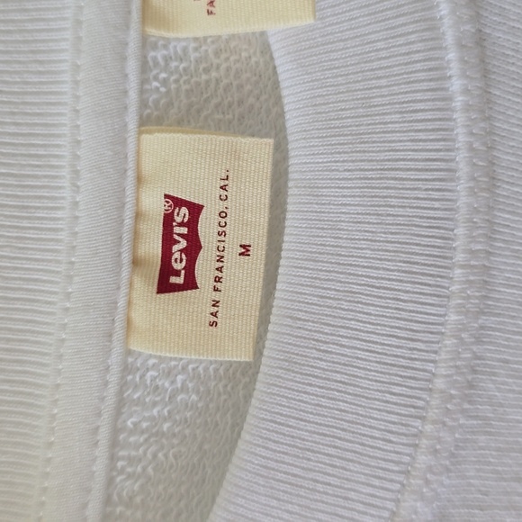 LEVI'S BRAND SIGNATURE WOMENS LONG SLEEVES WHITE SWEATSHIRT MEDIUM - Picture 4 of 15
